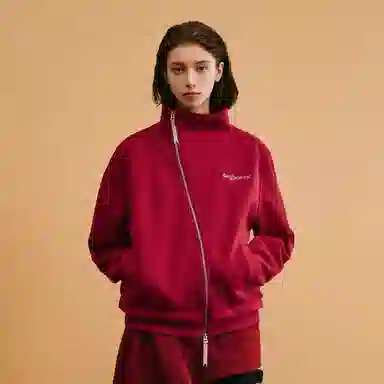 FPA Snake Year Limited Irregular Collar Zip Hoodie Red