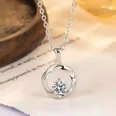 【S999纯银免费刻字】 金师傅 莫比乌斯环锁骨链 时尚精致气质简约百搭日常小众轻奢设计高级感#好运 足银 项链 男女同款情侣款