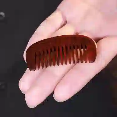 木盛缘 木梳一梳百顺随身盘玩文玩摆件 小叶紫檀 梳子 男女同款情侣款