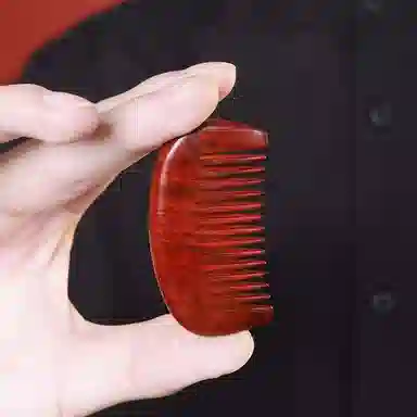 木盛缘 木梳一梳百顺随身盘玩文玩摆件 小叶紫檀 梳子 男女同款情侣款