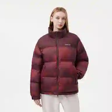 坦博尔 运动印花高充立领面包羽绒服 男女同款