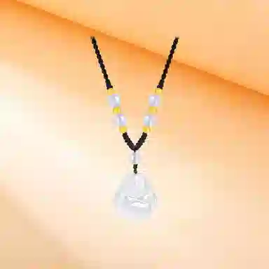 【顺丰包邮】 中国珠宝 笑口常开 笑脸弥勒佛招财纳福小佛公国风新中式小巧百搭可调节锁骨链好运 玉髓 项链 男女同款情侣款