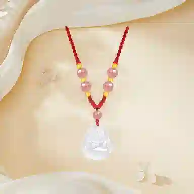 【顺丰包邮】 中国珠宝 笑口常开 笑脸弥勒佛招财纳福小佛公国风新中式小巧百搭可调节锁骨链好运 玉髓 项链 男女同款情侣款