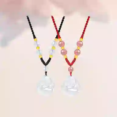 【顺丰包邮】 中国珠宝 笑口常开 笑脸弥勒佛招财纳福小佛公国风新中式小巧百搭可调节锁骨链好运 玉髓 项链 男女同款情侣款