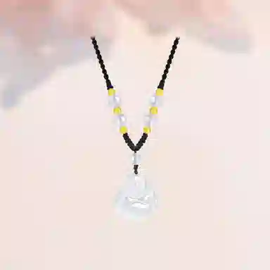 【顺丰包邮】 中国珠宝 笑口常开 笑脸弥勒佛招财纳福小佛公国风新中式小巧百搭可调节锁骨链好运 玉髓 项链 男女同款情侣款