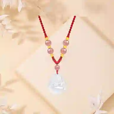 【顺丰包邮】 中国珠宝 笑口常开 笑脸弥勒佛招财纳福小佛公国风新中式小巧百搭可调节锁骨链好运 玉髓 项链 男女同款情侣款