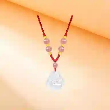 【顺丰包邮】 中国珠宝 笑口常开 笑脸弥勒佛招财纳福小佛公国风新中式小巧百搭可调节锁骨链好运 玉髓 项链 男女同款情侣款