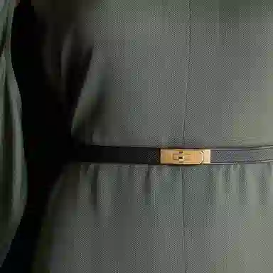 Hermes Kelly Epsom Belt Black 1.8cm