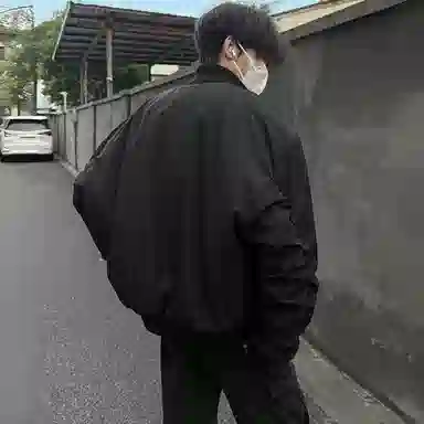 玉儿恋 美式机车服飞行员服街头风撞色设计潮流棉服 男女同款