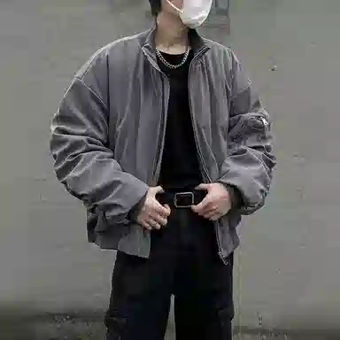 玉儿恋 美式机车服飞行员服街头风撞色设计潮流棉服 男女同款