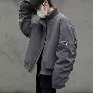 玉儿恋 美式机车服飞行员服街头风撞色设计潮流棉服 男女同款