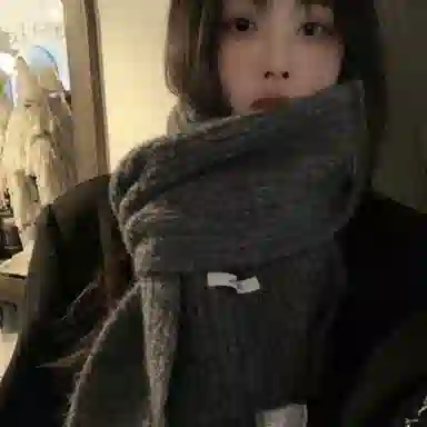 北极绒 韩系含羊毛秋冬季潮流软糯百搭氛围感保暖 绒线围巾 男女同款情侣款