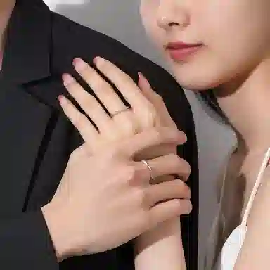 【免费定制刻字 999纯银材质】 福韵金 恋爱频率莫比乌斯爱意交织甜蜜饰爱有钱花对戒开口可调节 足银 戒指 男女同款情侣款