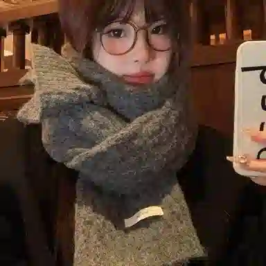 北极绒 韩系含羊毛秋冬季潮流软糯百搭氛围感保暖 绒线围巾 男女同款情侣款