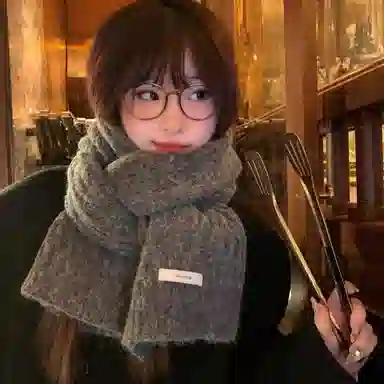 北极绒 韩系含羊毛秋冬季潮流软糯百搭氛围感保暖 绒线围巾 男女同款情侣款