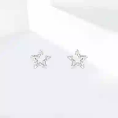 饰伴 星语心愿 高级时尚高街 小众星星闪耀 精致设计 日常通勤百搭 合金 耳钉 男女同款情侣款