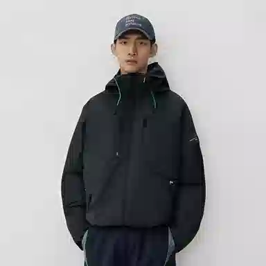 阿尔卑斯 户外防风防水纯色连帽宽松拉链长袖夹克外套 男女同款