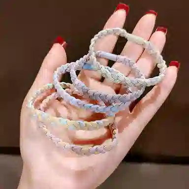 简应舒 麻花辫发绳简约百搭基础发圈扎头发皮筋 涤纶 发饰 女款