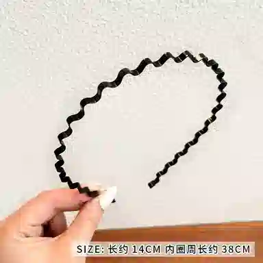 简应舒 洗脸运动隐形背头波浪压发不勒头发卡简约 合金 发箍 女款