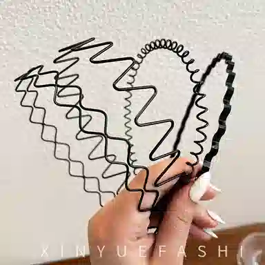 简应舒 洗脸运动隐形背头波浪压发不勒头发卡简约 合金 发箍 女款