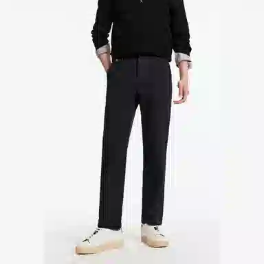 九牧王男裤专家 立体剪裁不易变形轻松打理宽松直筒纯色休闲裤 男款 藏青