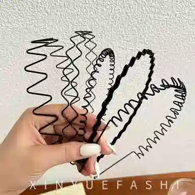 简应舒 洗脸运动隐形背头波浪压发不勒头发卡简约 合金 发箍 女款