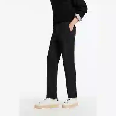 九牧王男裤专家 立体剪裁不易变形轻松打理宽松直筒纯色休闲裤 男款 藏青