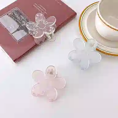 沂茹 小清新仙气少女心浅简约精致半透明花朵小发抓小香风甜美森系可爱减龄日常 亚克力 发夹 女款