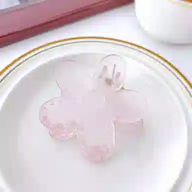 沂茹 小清新仙气少女心浅简约精致半透明花朵小发抓小香风甜美森系可爱减龄日常 亚克力 发夹 女款