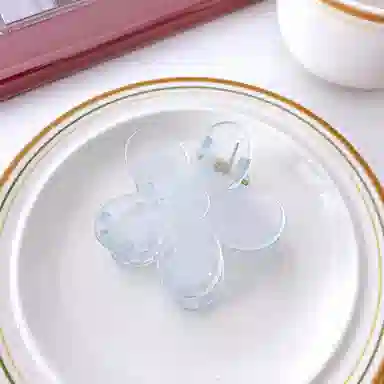 沂茹 小清新仙气少女心浅简约精致半透明花朵小发抓小香风甜美森系可爱减龄日常 亚克力 发夹 女款