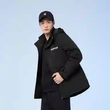 波司登 连帽无毛鹅绒中长款羽绒服 男款