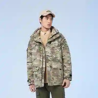 波司登 连帽无毛鹅绒中长款羽绒服 男款