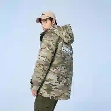 波司登 连帽无毛鹅绒中长款羽绒服 男款