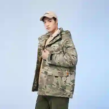 波司登 连帽无毛鹅绒中长款羽绒服 男款