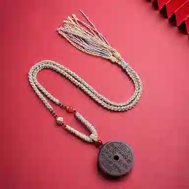 木盛缘 山鬼花钱双面雕刻高油高密 小叶紫檀 名贵木作吊坠 男女同款情侣款