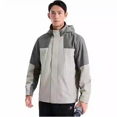Xtep Training Series Hooded Zip Jacket Frost Gray/Dark Water Green