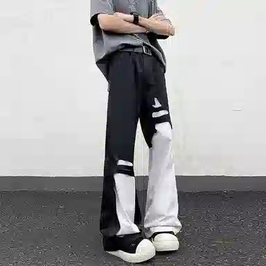 GWAF Streetwear Black White Patchwork Pants