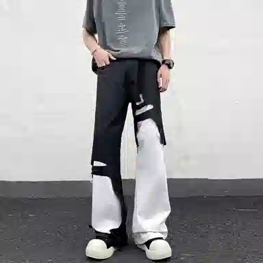 GWAF Streetwear Black White Patchwork Pants