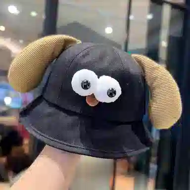 尚先生 可爱小狗耳朵出游防晒遮阳帽子百搭显脸 聚酯纤维 渔夫帽 女款