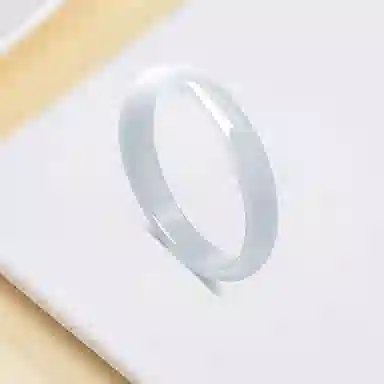 百利金 白月光 优雅气质温润清透国潮新中式清冷感小众设计汉服旗袍搭配闭口素圈手饰 玻璃猫眼 手镯 女款