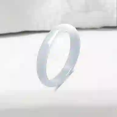 百利金 白月光 优雅气质温润清透国潮新中式清冷感小众设计汉服旗袍搭配闭口素圈手饰 玻璃猫眼 手镯 女款