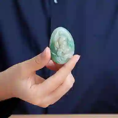 玉说 国风荷花莲蓬和和美美 独山玉 吊坠 男女同款情侣款