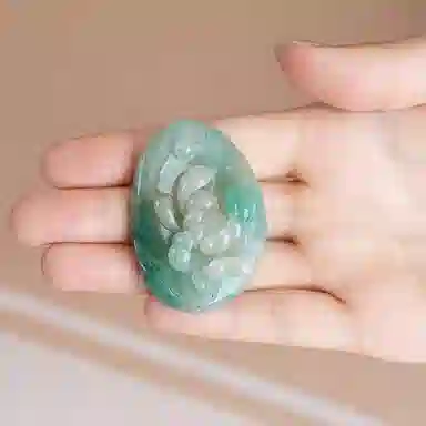 玉说 国风荷花莲蓬和和美美 独山玉 吊坠 男女同款情侣款