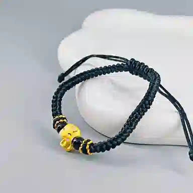 幸囍礼 新中式生肖福蛇招财 国潮国风手工编织小众设计 甜美优雅蝴蝶结小蛇 玛瑙 手链 男女同款情侣款