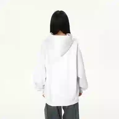 金贝勒 保暖涂鸦字母印花连帽宽松落肩套头长袖卫衣 男女同款