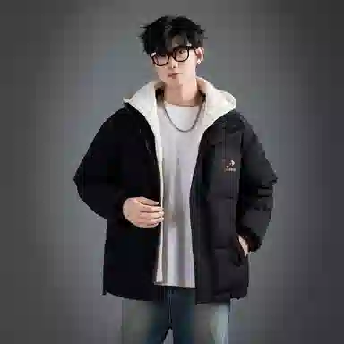 LA'T.WEEKEND Extreme Cold Outdoor Down Jacket Black Gold Logo