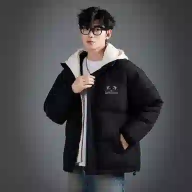 LA'T.WEEKEND Extreme Cold Outdoor Down Jacket Black Gold Logo