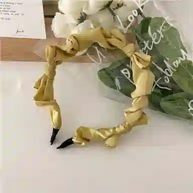 简应舒 法式少女甜美蝴蝶结 百搭不规则发饰 缎面 发箍 女款