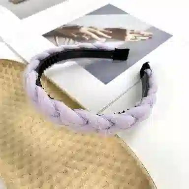 简应舒 麻花辫子 洗脸带齿防滑 甜美少女发饰 纱 发箍 女款