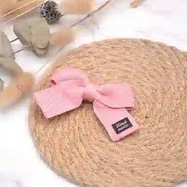 简应舒 蝴蝶结 简约纯色可爱发饰 布 发夹 女款